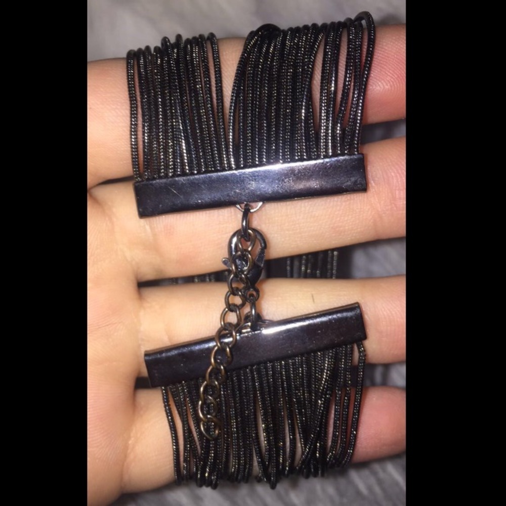 Chrome and grey bracelet